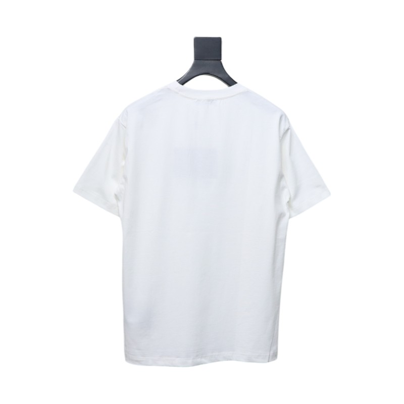 Prada 24ss towel embroidery lettering logo short sleeve T-shirt White