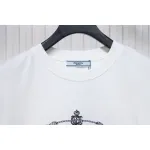 Prada 24ss towel embroidery lettering logo short sleeve T-shirt White