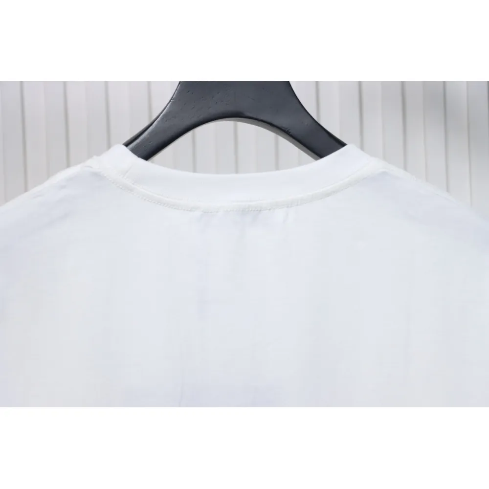 Prada 24ss towel embroidery lettering logo short sleeve T-shirt White