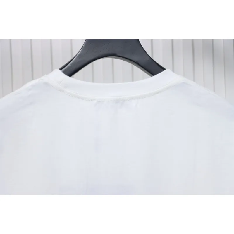 Prada 24ss towel embroidery lettering logo short sleeve T-shirt White