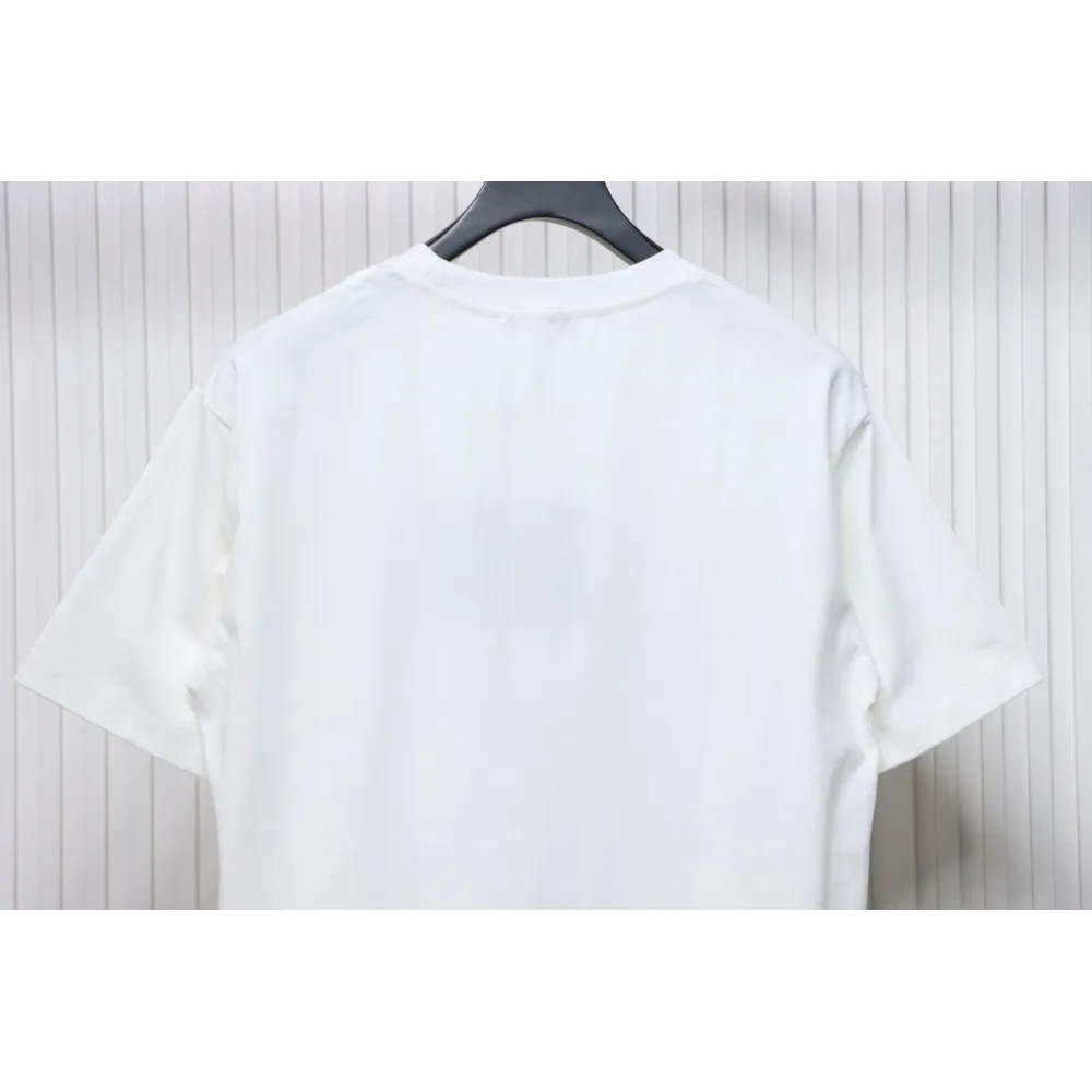 Prada 24ss towel embroidery lettering logo short sleeve T-shirt White