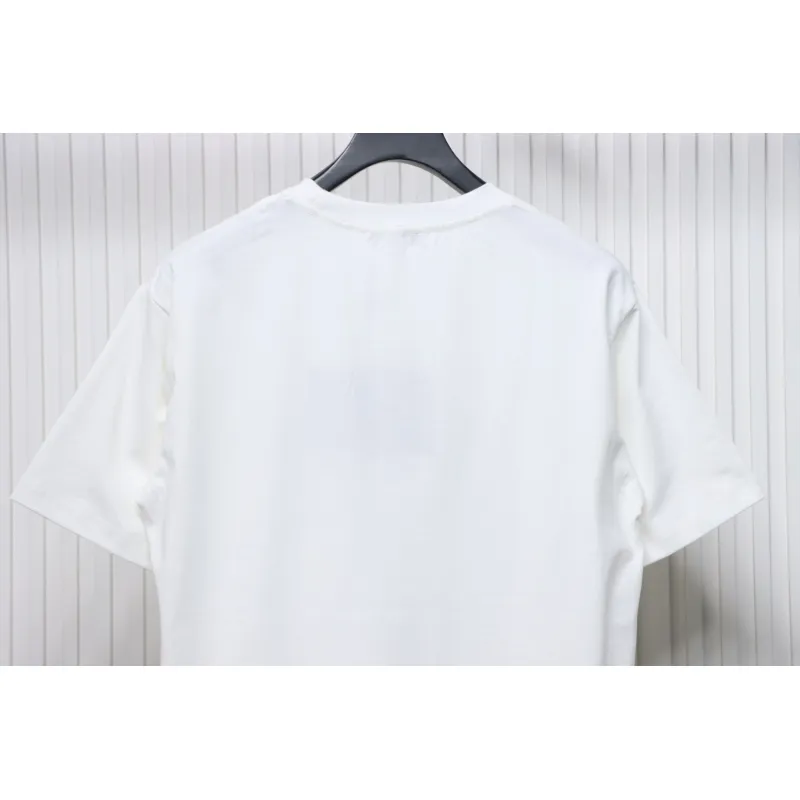 Prada 24ss towel embroidery lettering logo short sleeve T-shirt White