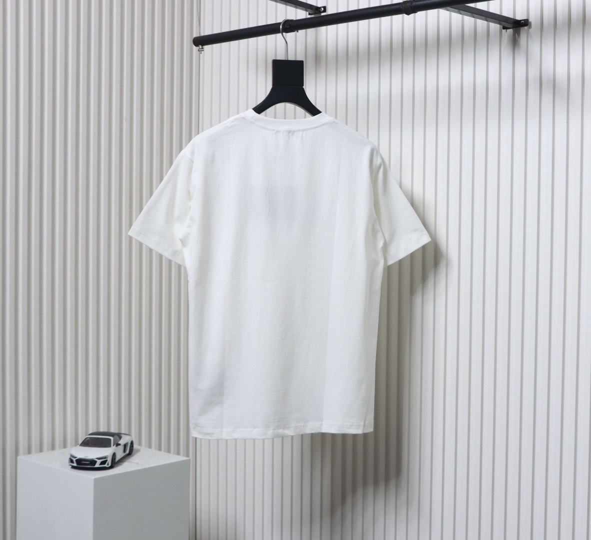 Prada 24ss towel embroidery lettering logo short sleeve T-shirt White