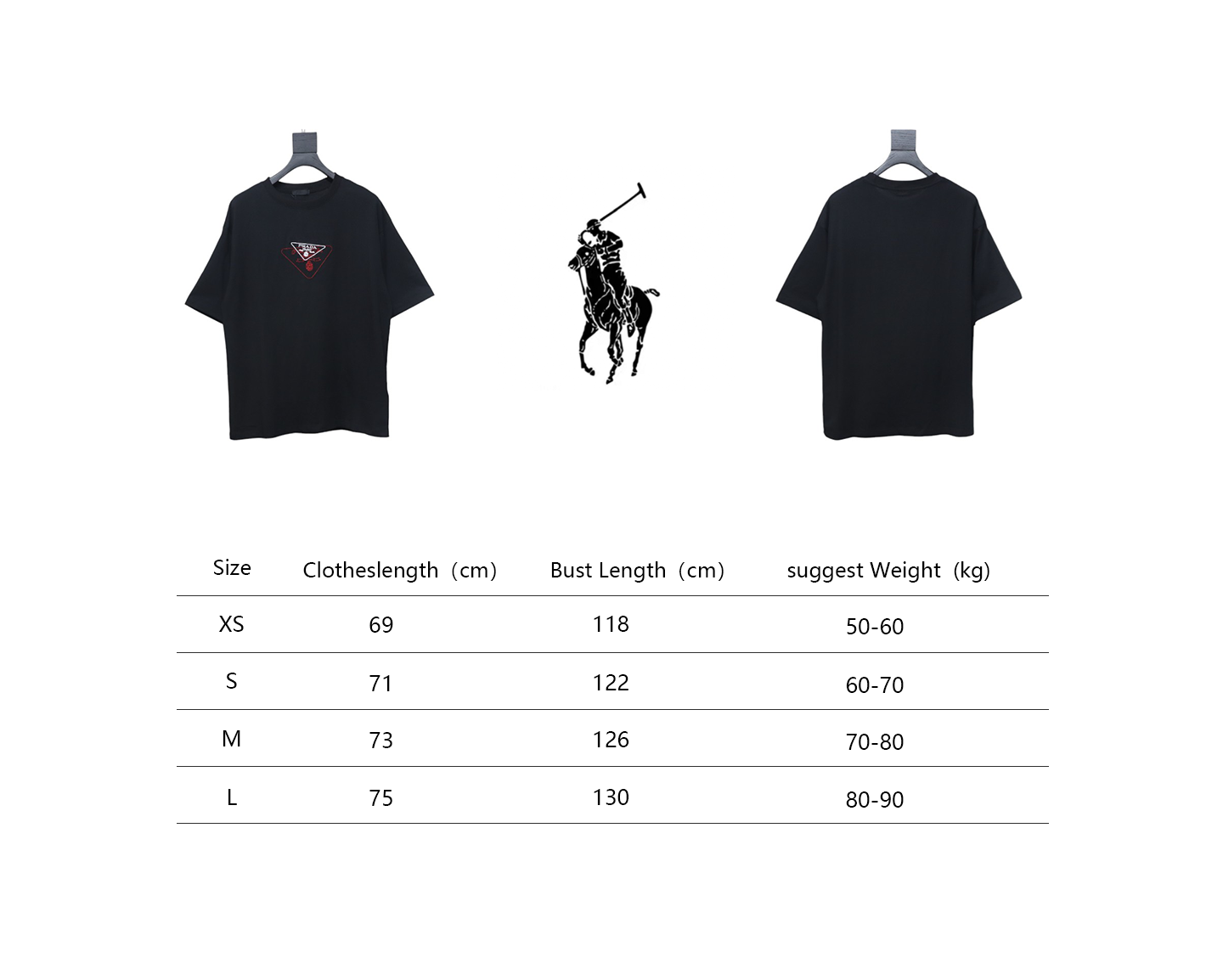 Prada 25ss Overlapping Embroidered Triangle Logo Short Sleeve Black