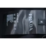 Prada 25ss Overlapping Embroidered Triangle Logo Short Sleeve Black