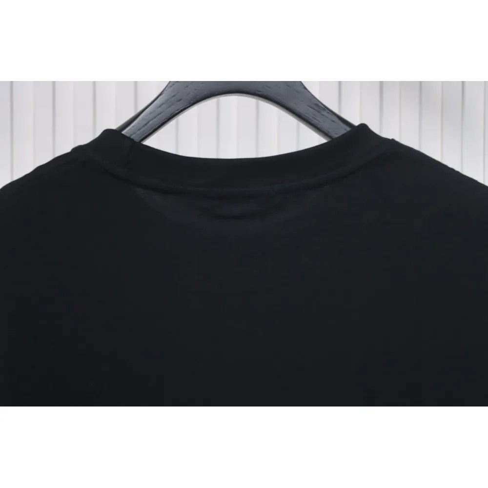 Prada 25ss Overlapping Embroidered Triangle Logo Short Sleeve Black