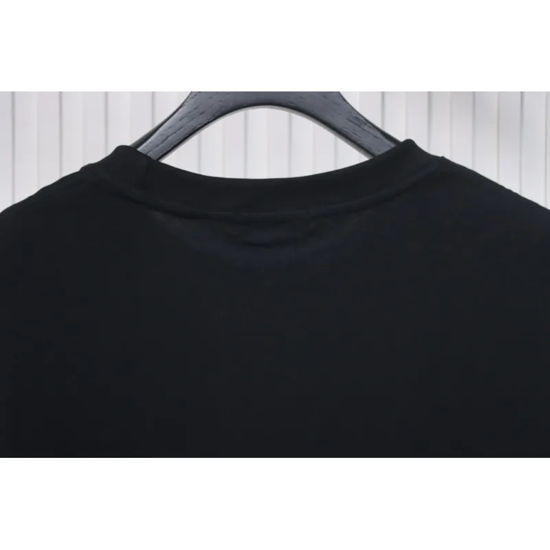 Prada 25ss Overlapping Embroidered Triangle Logo Short Sleeve Black