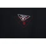 Prada 25ss Overlapping Embroidered Triangle Logo Short Sleeve Black