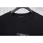 Prada 25ss Overlapping Embroidered Triangle Logo Short Sleeve Black
