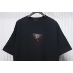 Prada 25ss Overlapping Embroidered Triangle Logo Short Sleeve Black