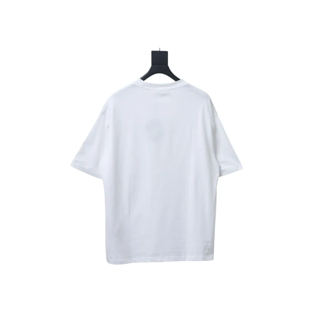 Prada 25ss Overlapping Embroidered Triangle Logo Short Sleeve White
