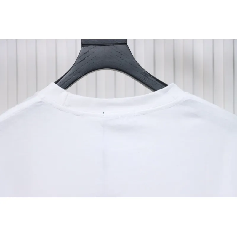 Prada 25ss Overlapping Embroidered Triangle Logo Short Sleeve White