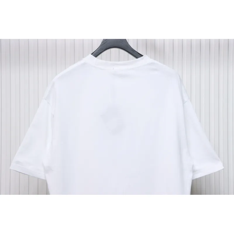 Prada 25ss Overlapping Embroidered Triangle Logo Short Sleeve White