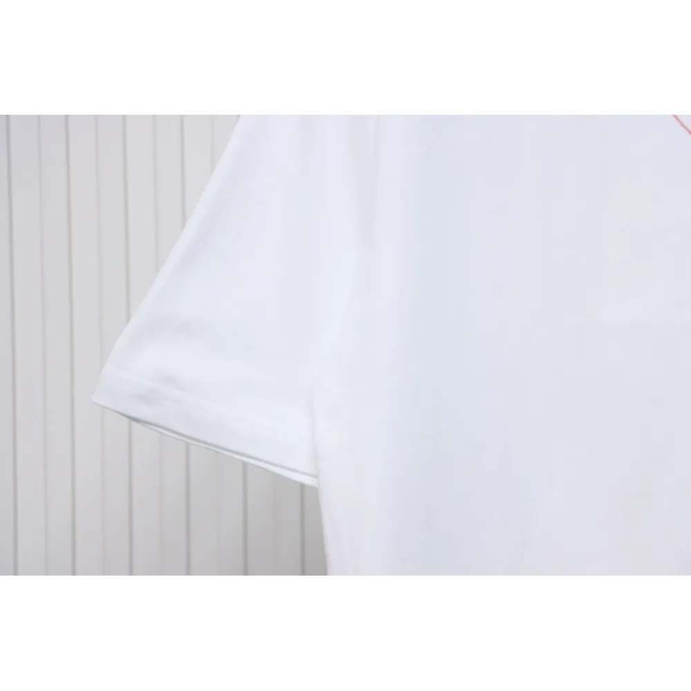 Prada 25ss Overlapping Embroidered Triangle Logo Short Sleeve White