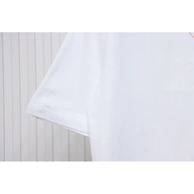 Prada 25ss Overlapping Embroidered Triangle Logo Short Sleeve White