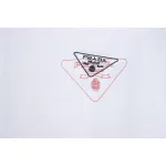 Prada 25ss Overlapping Embroidered Triangle Logo Short Sleeve White