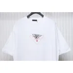 Prada 25ss Overlapping Embroidered Triangle Logo Short Sleeve White