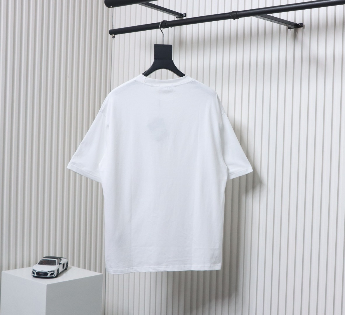 Prada 25ss Overlapping Embroidered Triangle Logo Short Sleeve White