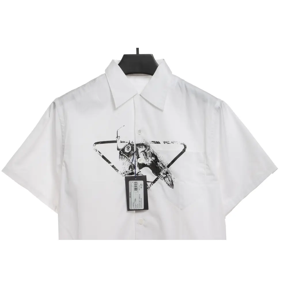 Prada Piranha Print Shirt White