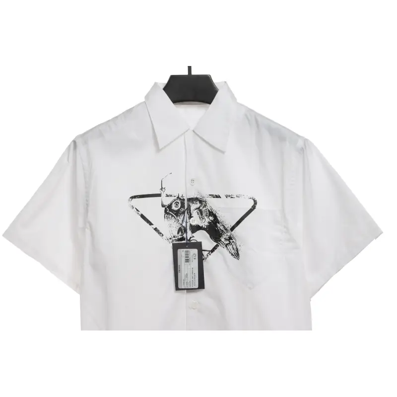 Prada Piranha Print Shirt White