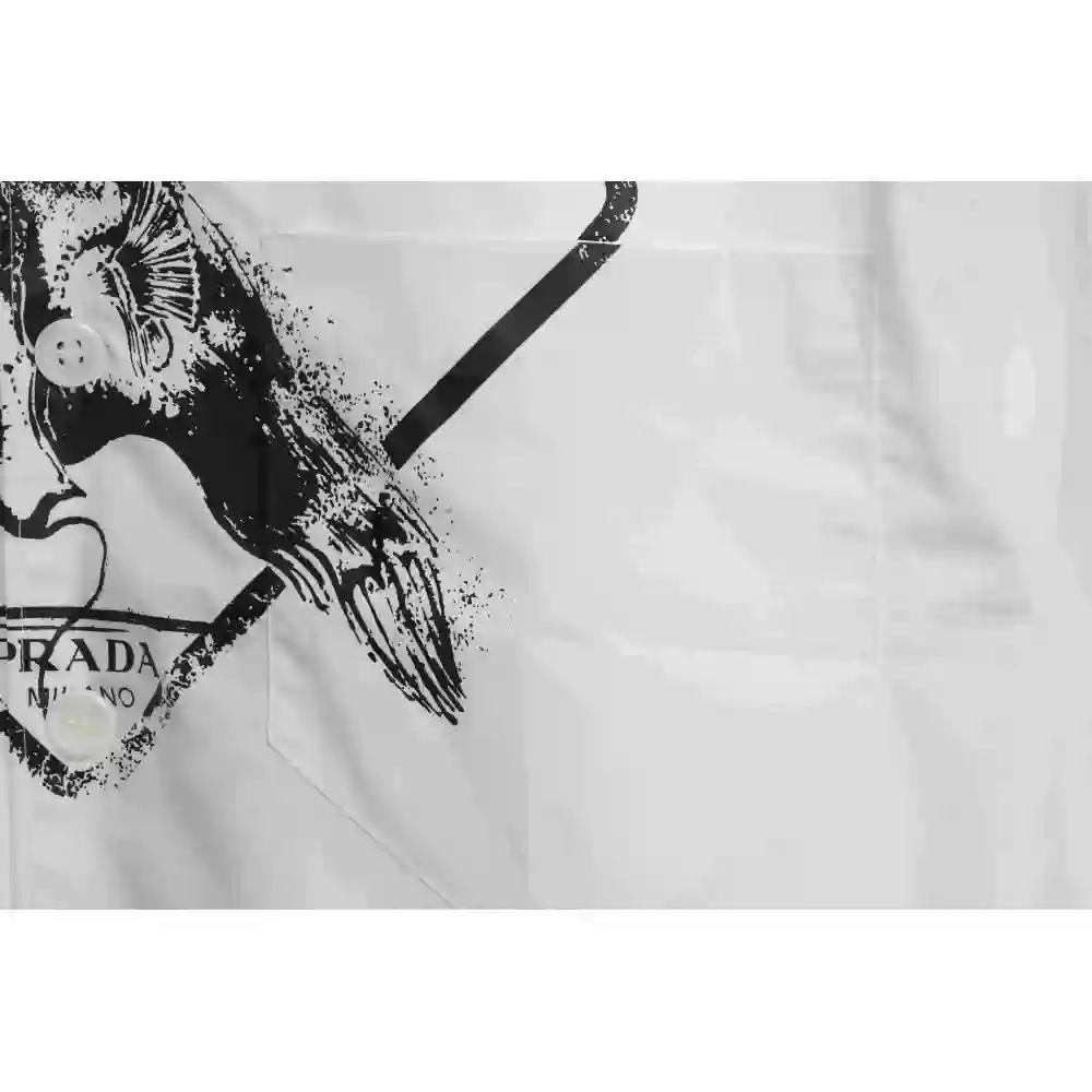 Prada Piranha Print Shirt White