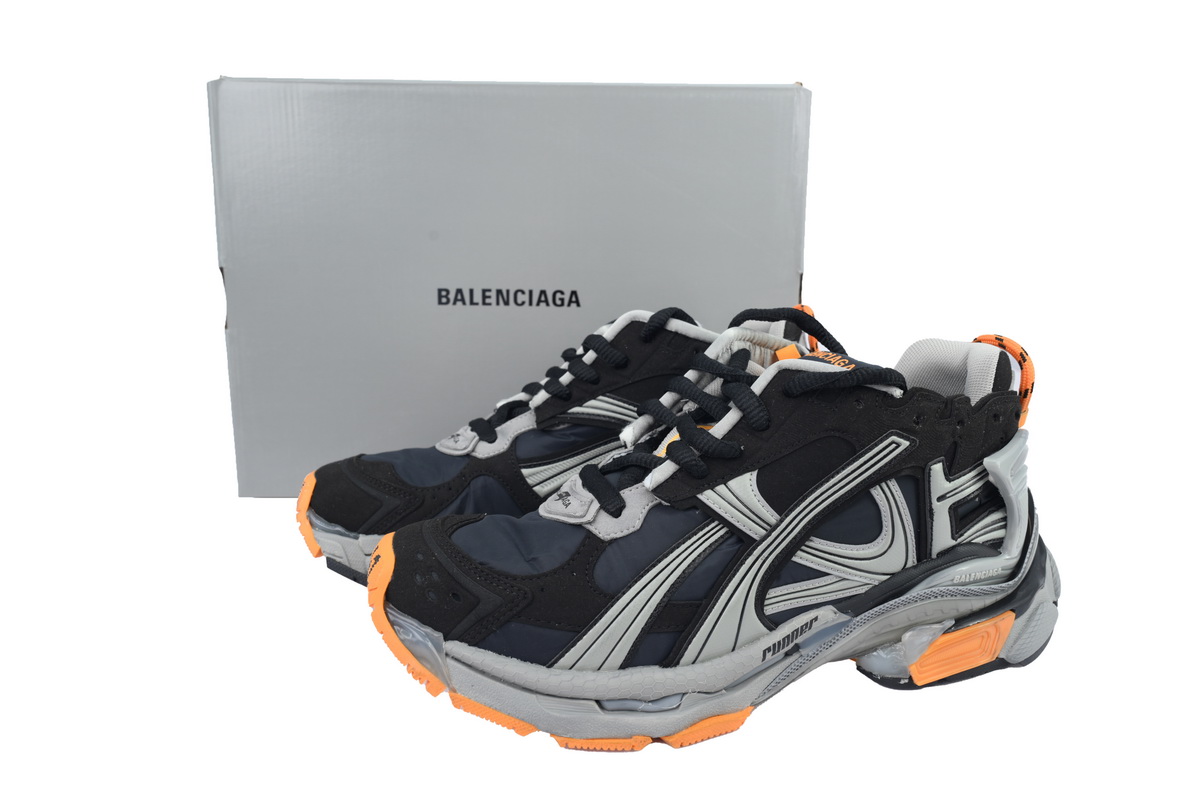 Top Version Balenciaga Runner Sneaker Black Fluo Orange 772774 W3RNY 1878