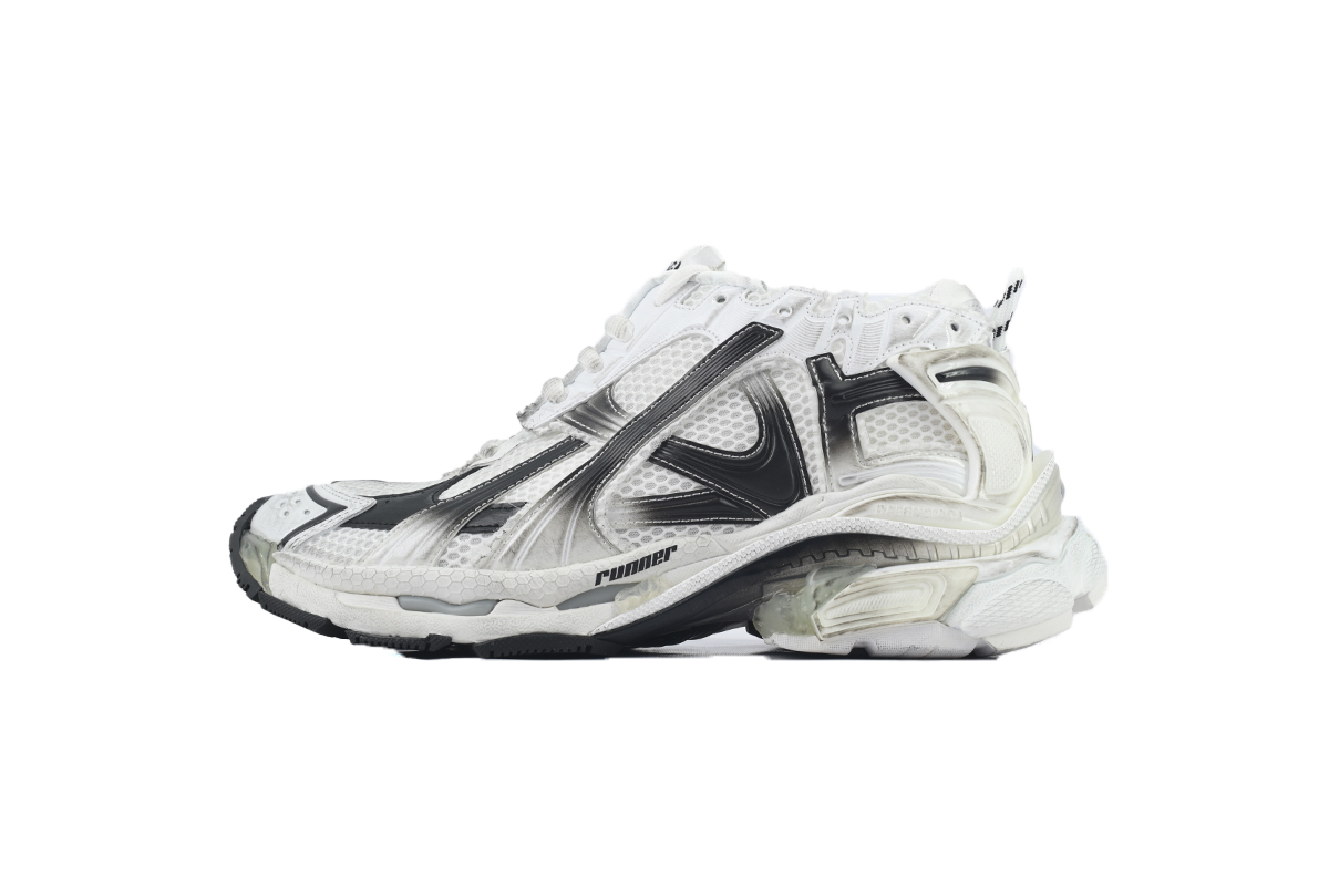 Top Version Balenciaga Runner Sneaker Gradient - White Black 772774 WRUNG 9010
