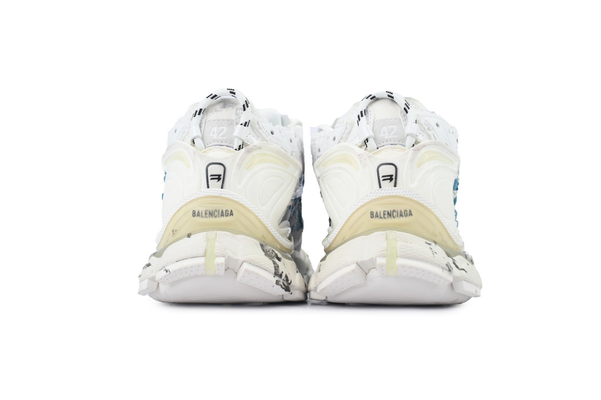 Balenciaga Runner Sneaker Graffiti - White Blue 772774 W3RBQ 9040