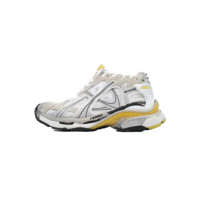 Top Version Balenciaga Runner Sneaker White Yellow 772767 W3RNY 9170 01
