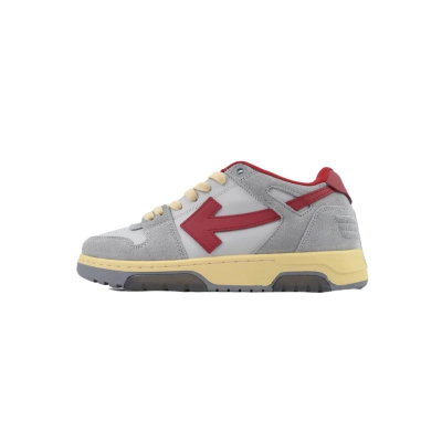 OFF-WHITE Out Of Office OOO Low Tops Light Grey Red OMIA189S 24LEA011 0525 01