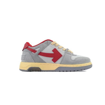 OFF-WHITE Out Of Office OOO Low Tops Light Grey Red OMIA189S 24LEA011 0525 02