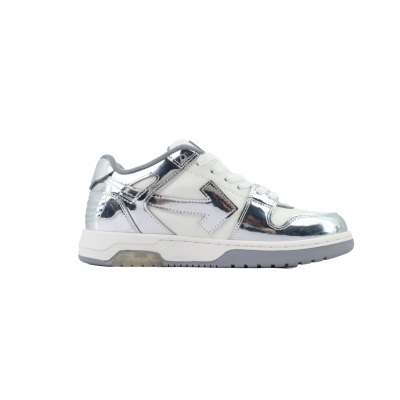 OFF-WHITE Out Of Office OOO Low Tops Silver White OMIA189F 24LEA00E 0172 02
