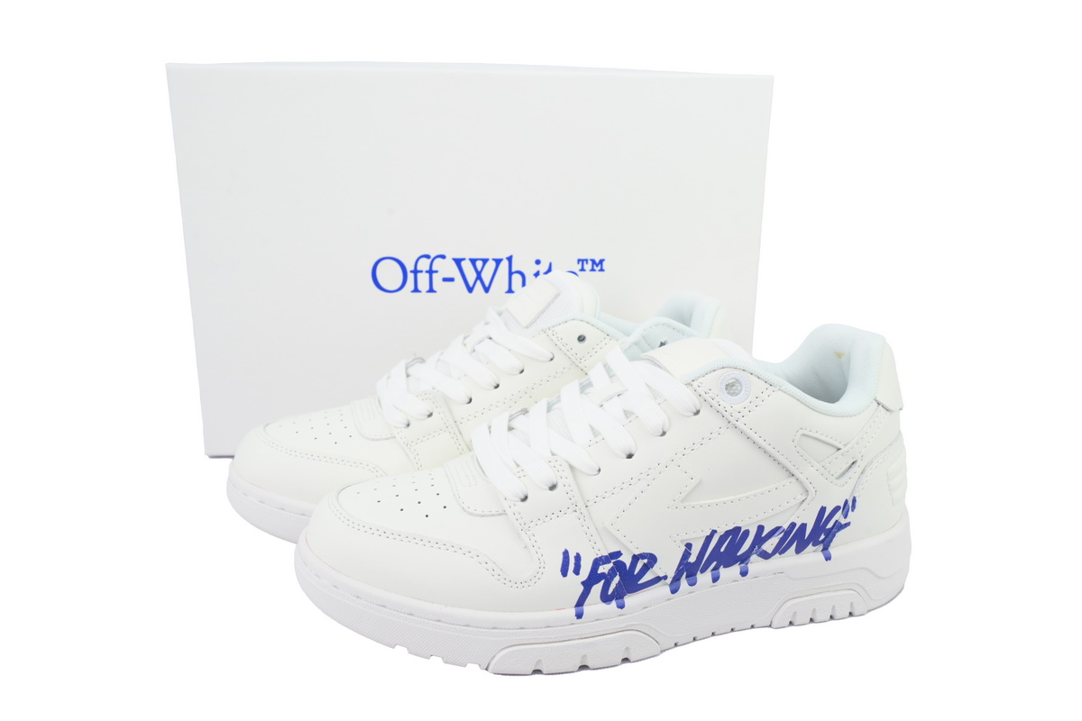 OFF-WHITE Out Of Office OOO Low Tops For Walking White Royal Blue OMIA189F 24LEA006 0145