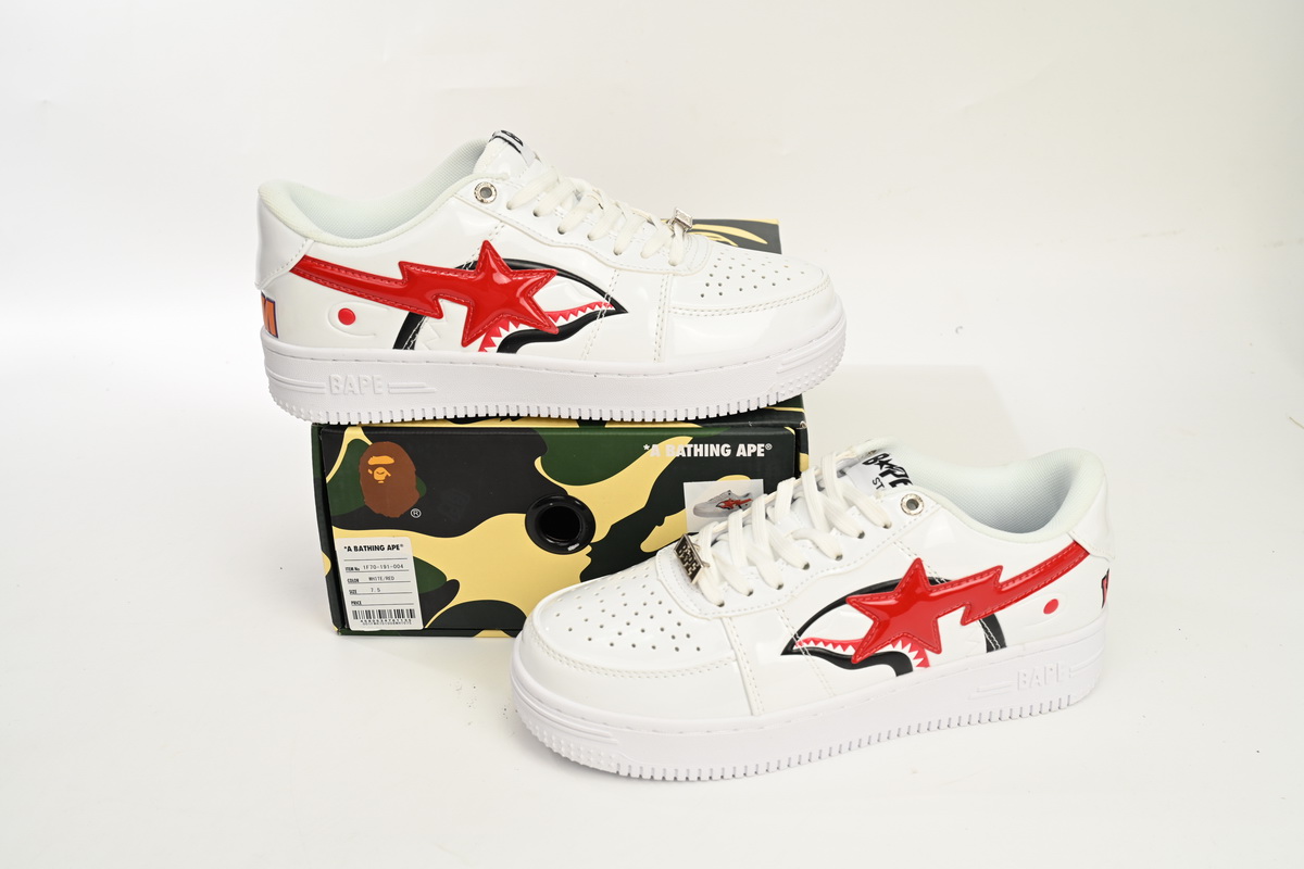 A Bathing Ape Bape Sta Low White Shark 1F70-191-004