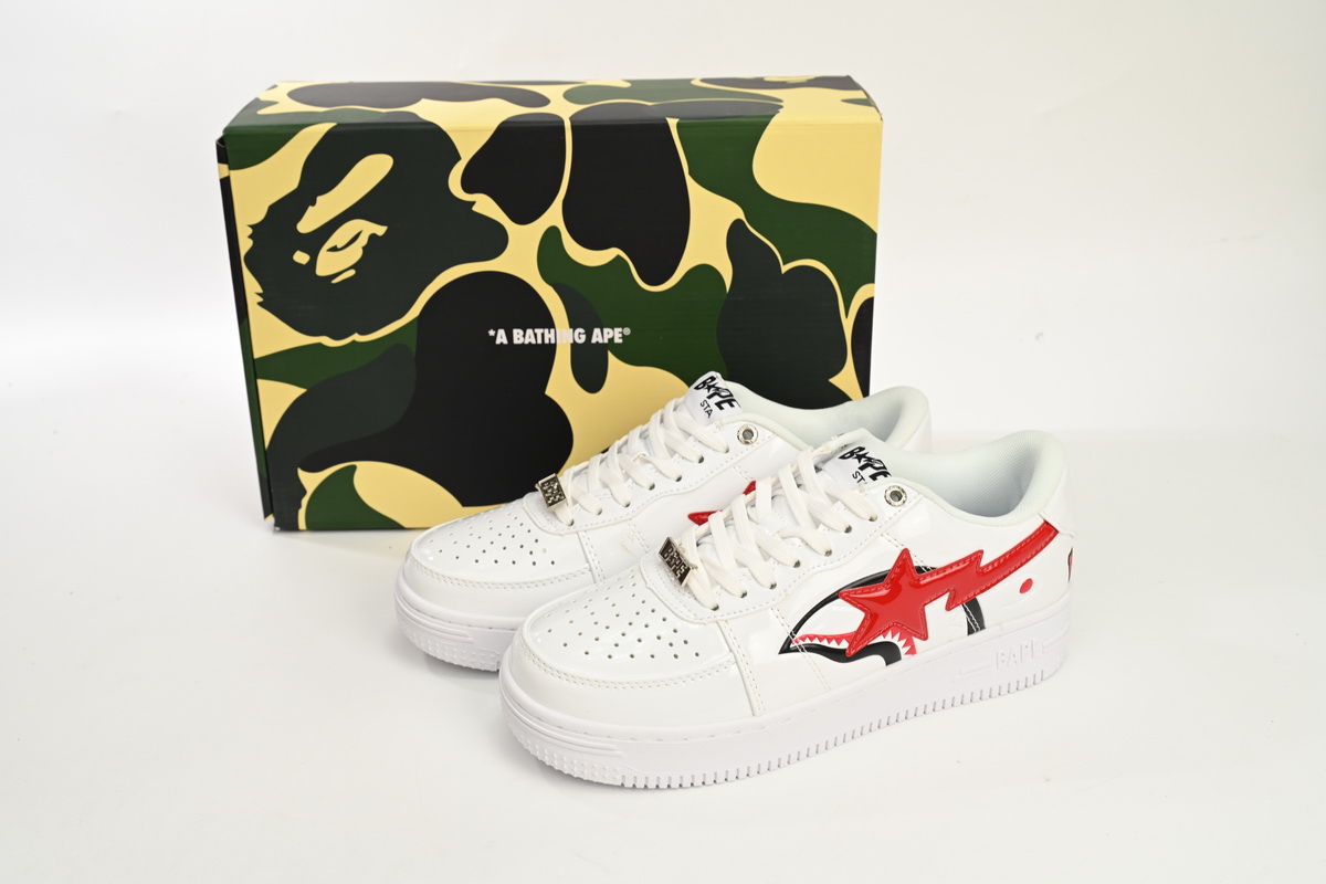 A Bathing Ape Bape Sta Low White Shark 1F70-191-004