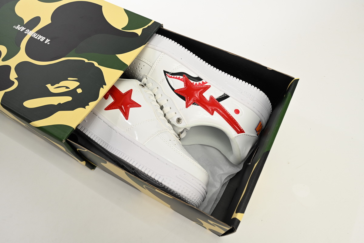 A Bathing Ape Bape Sta Low White Shark 1F70-191-004