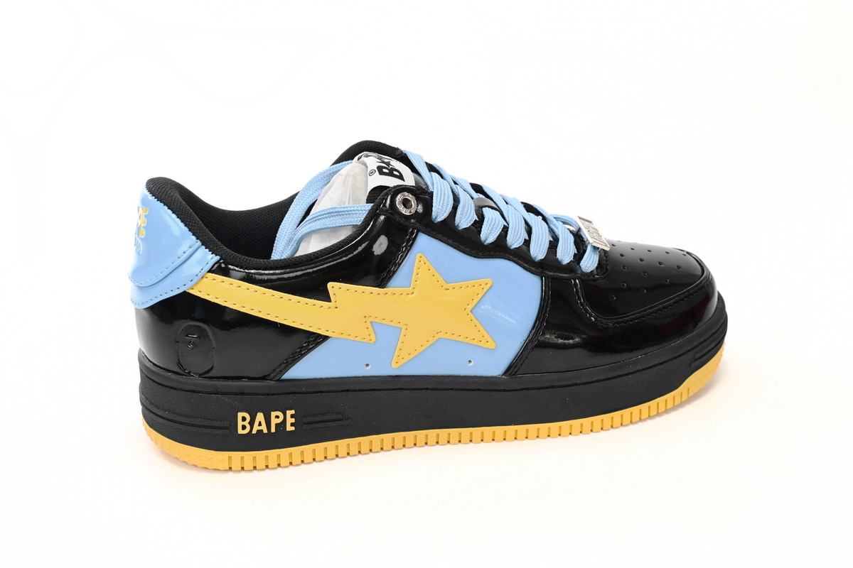 A Bathing Ape Bape Sta Low Black, Blue, And Yellow 1H20 191 046 