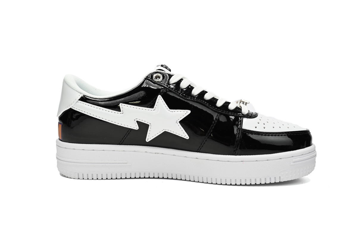 A Bathing Ape Bape Sta Low Black and White Shark 1H30-191-009