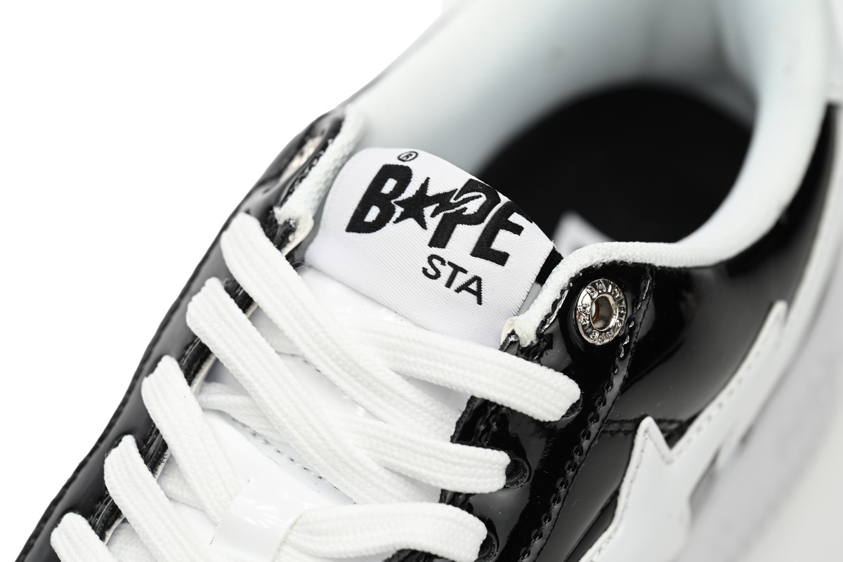 A Bathing Ape Bape Sta Low Black and White Shark 1H30-191-009