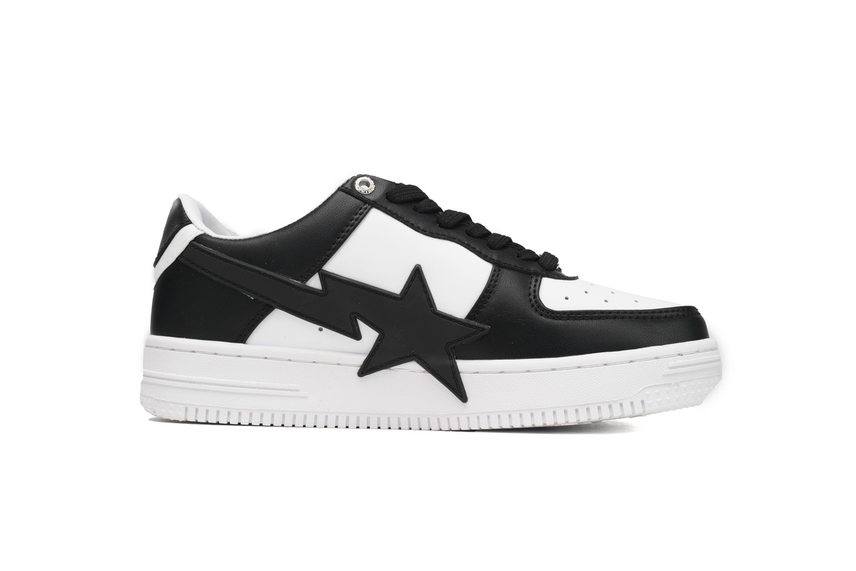 A Bathing Ape Bape Sta Low Black And White Star OZXSH W291 306M