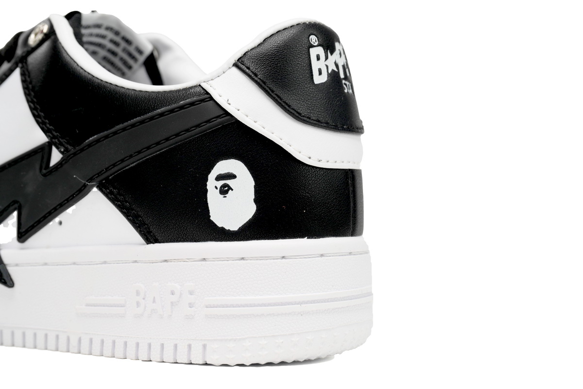 A Bathing Ape Bape Sta Low Black And White Star OZXSH W291 306M