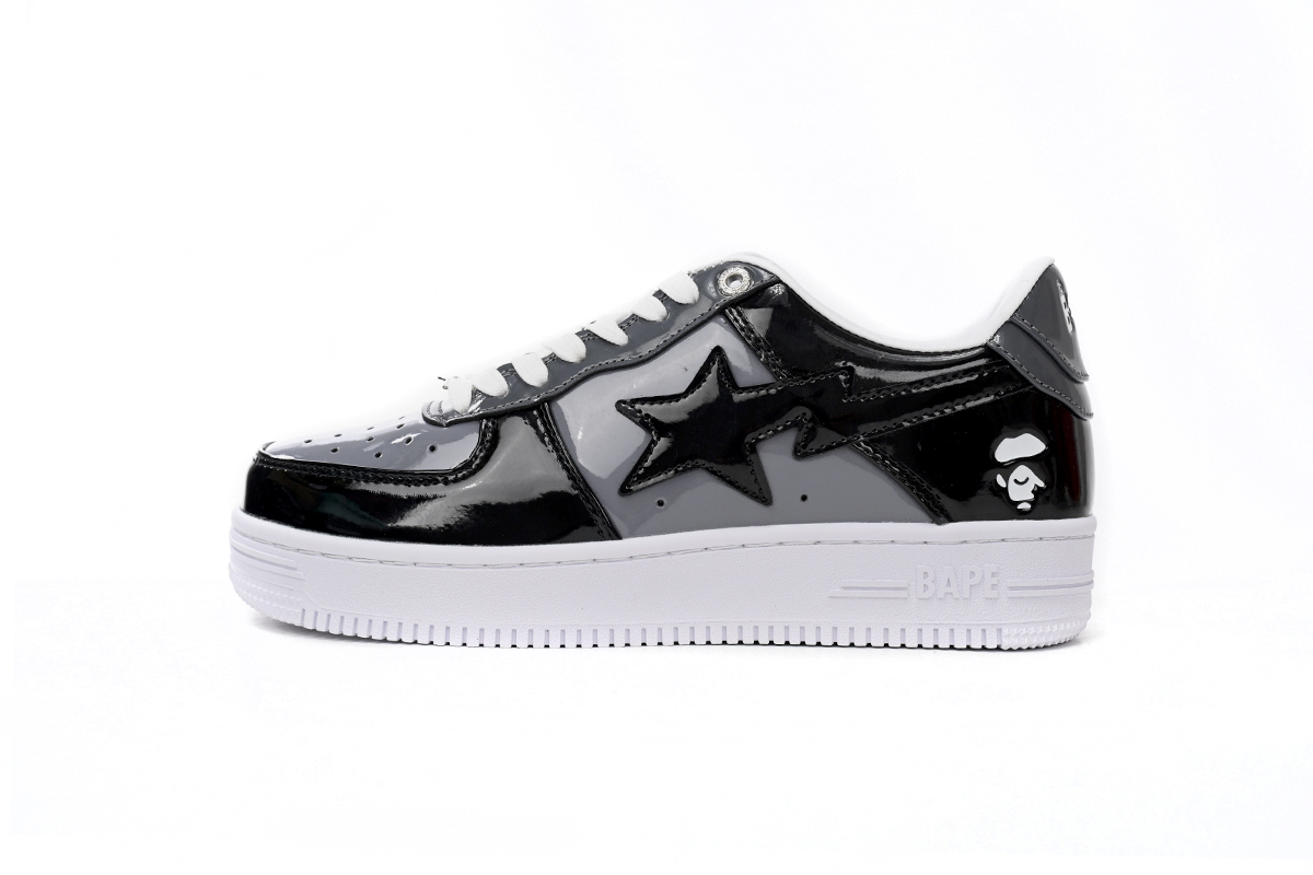 A Bathing Ape Bape Sta Low Black Grey Baolan 1H20 191 046 
