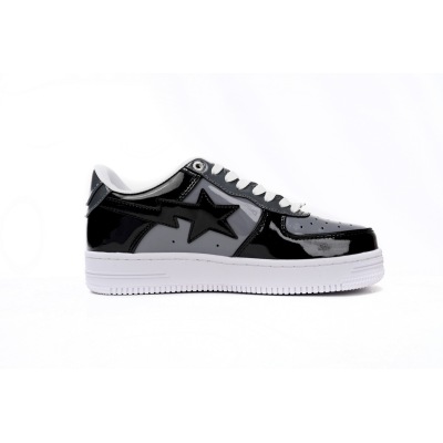 A Bathing Ape Bape Sta Low Black Grey Baolan 1H20 191 046  02