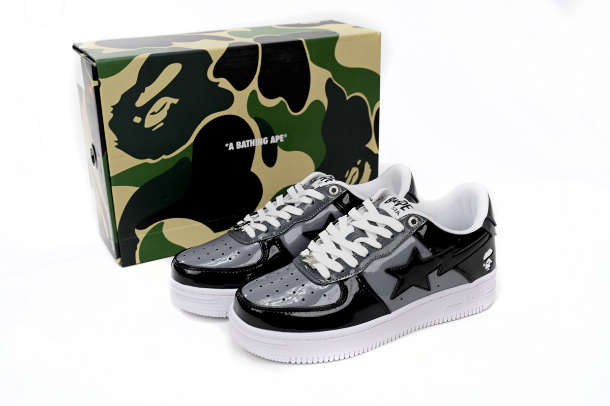 A Bathing Ape Bape Sta Low Black Grey Baolan 1H20 191 046 