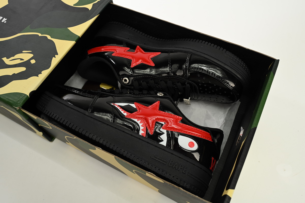 A Bathing Ape Bape Sta Low Black Shark 1H30 191 012
