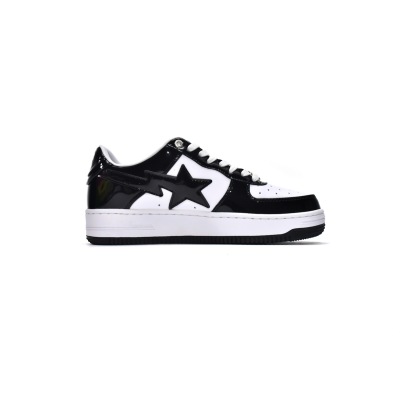A Bathing Ape Bape Sta Low Black White 1H70-191-001 02