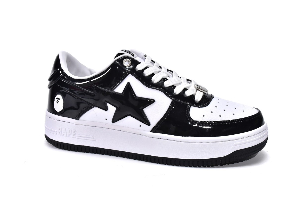 A Bathing Ape Bape Sta Low Black White 1H70-191-001