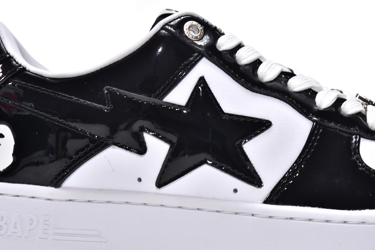 A Bathing Ape Bape Sta Low Black White 1H70-191-001