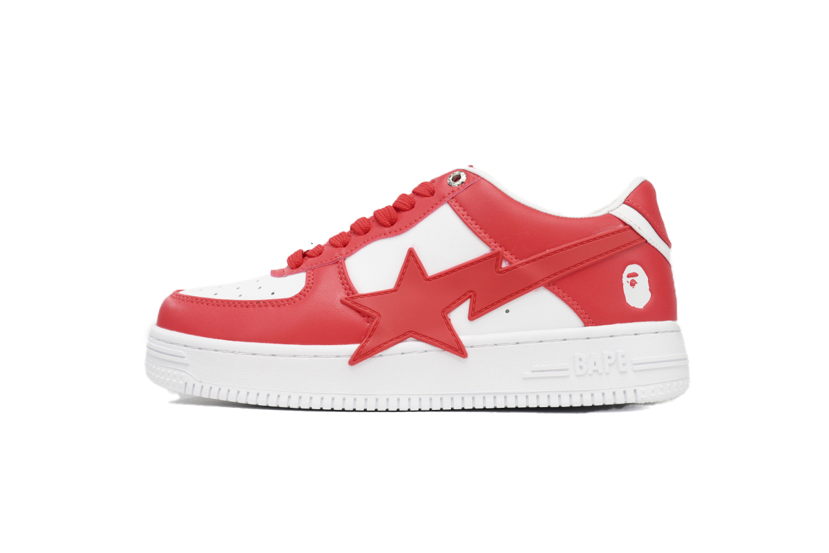 A Bathing Ape Bape Sta Low White Red Star OZXSHM 191 306M