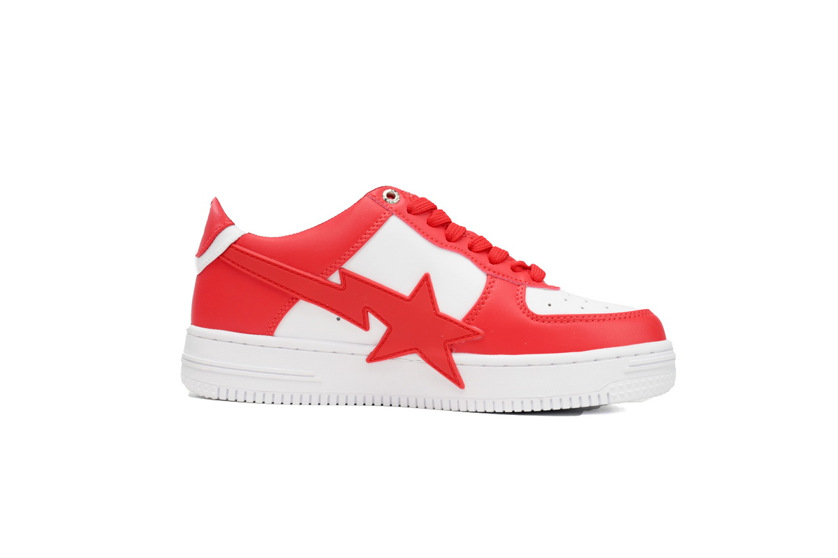 A Bathing Ape Bape Sta Low White Red Star OZXSHM 191 306M